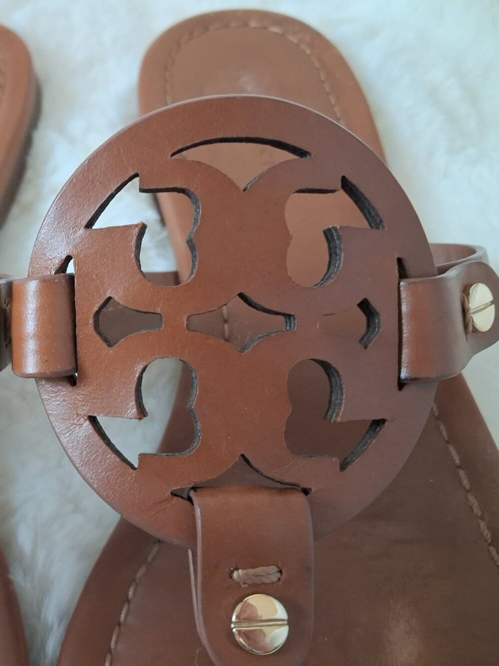 Tory Burch Miller Sandal w/ Box in Vintage Vachetta - Picture 2 of 8